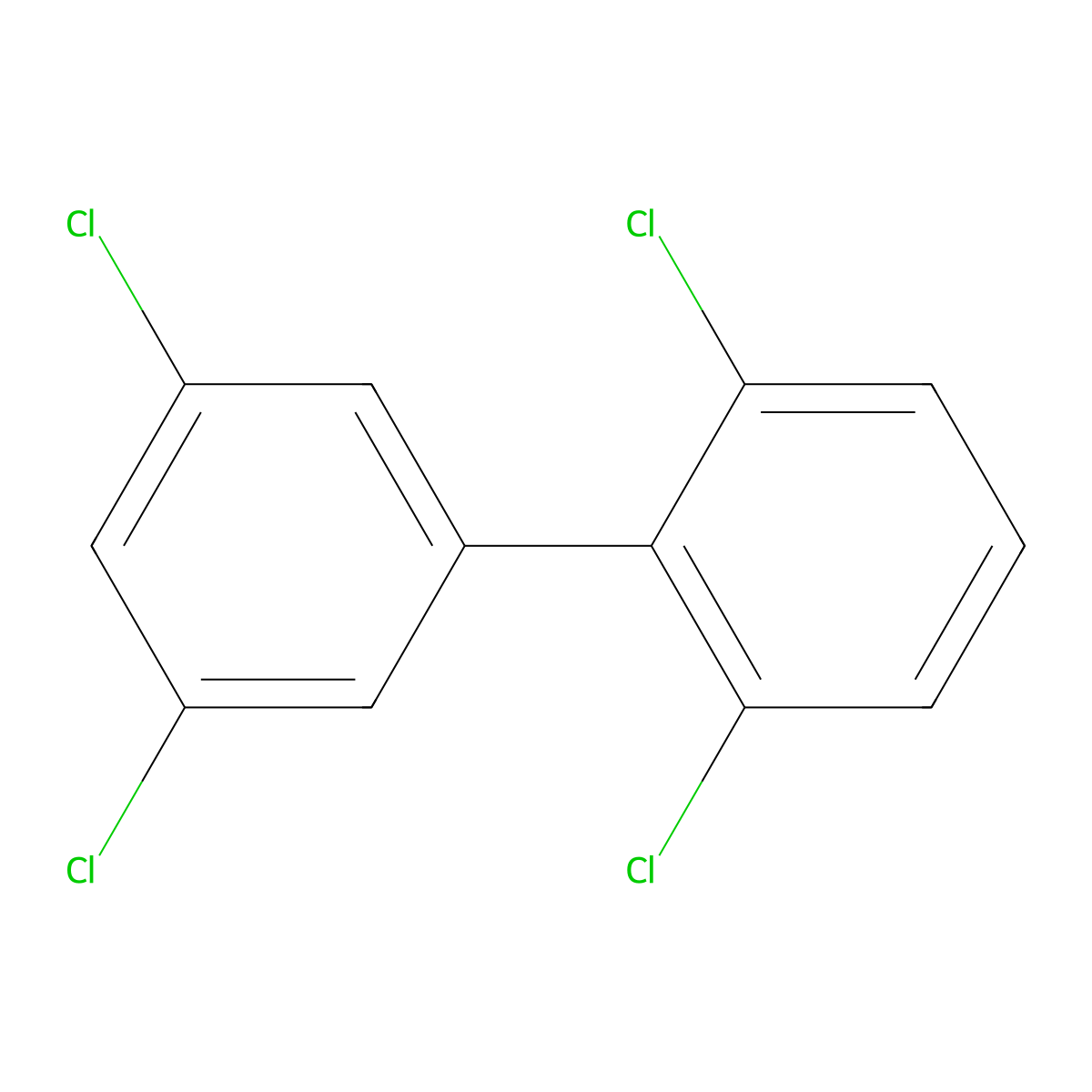 2,3',5',6-Tetrachlorobiphenyl molecular structure, CAS 74338-23-1