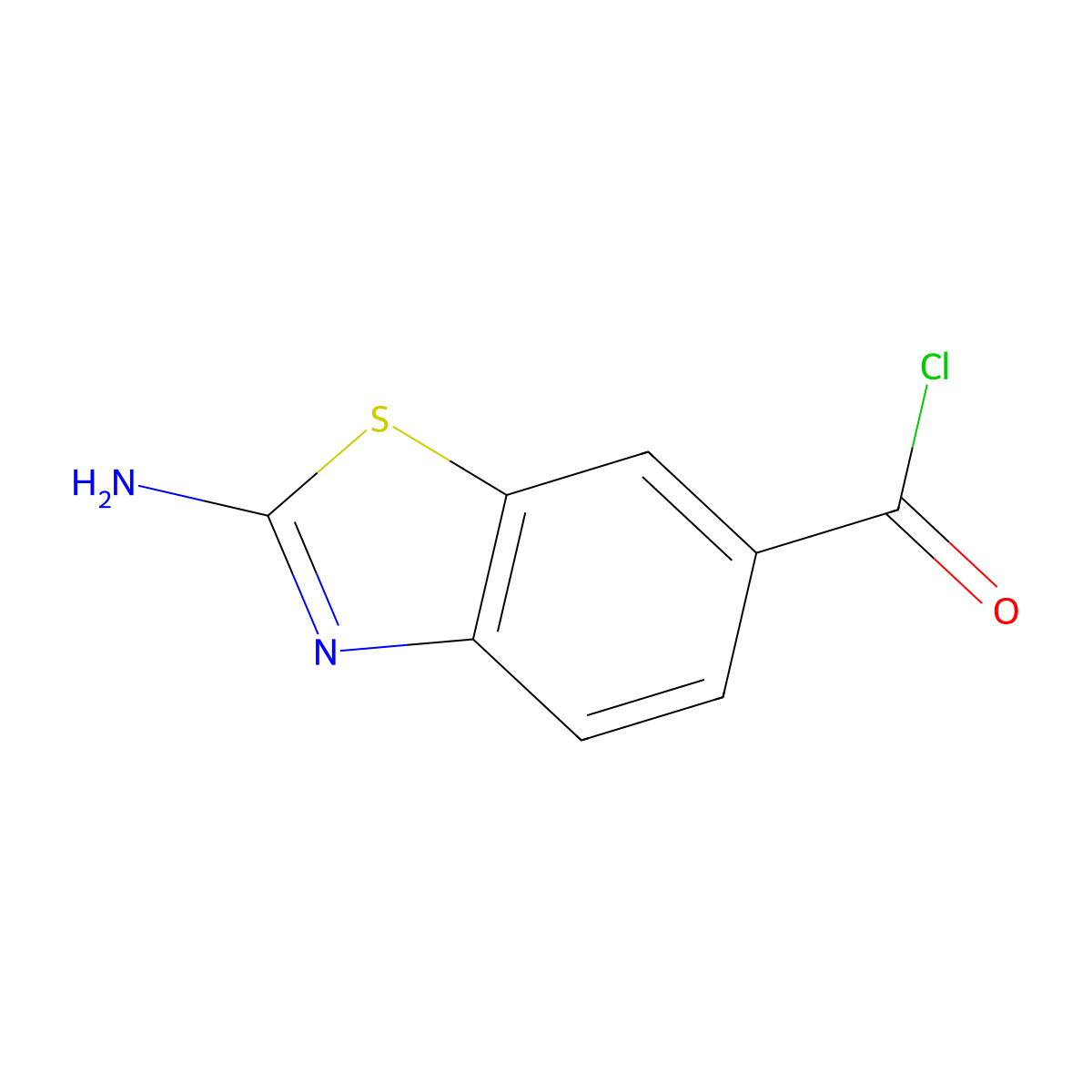 2-Amino-1,3-benzothiazole-6-carbonyl chloride molecular structure, CAS 743384-25-0