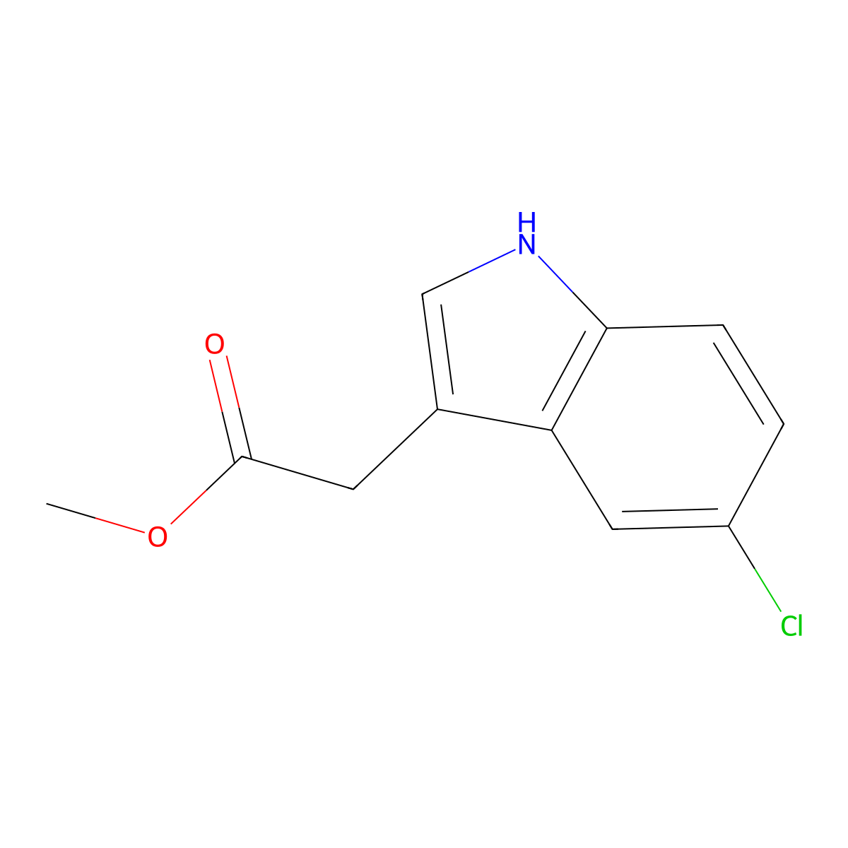 Methyl 2-(5-chloro-1H-indol-3-yl)acetate molecular structure, CAS 74339-45-0