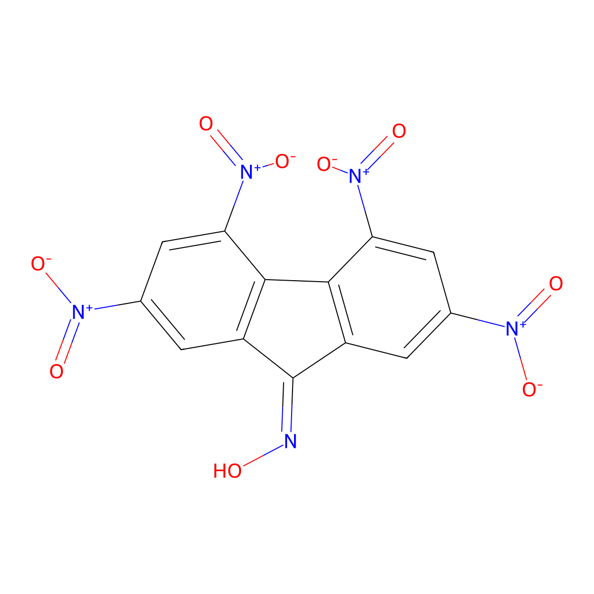 N-(2,4,5,7-tetranitrofluoren-9-ylidene)hydroxylamine molecular structure, CAS 74339-82-5