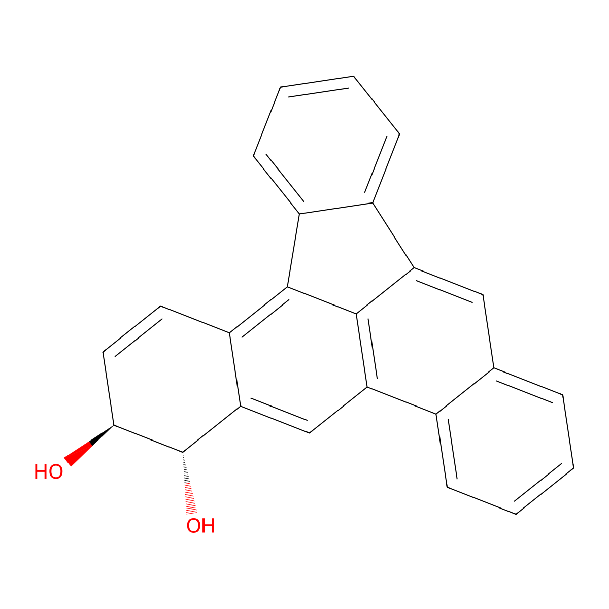 trans-1,2-Dihydrodibenz(a,e)aceanthrylene-1,2-diol molecular structure, CAS 74339-98-3
