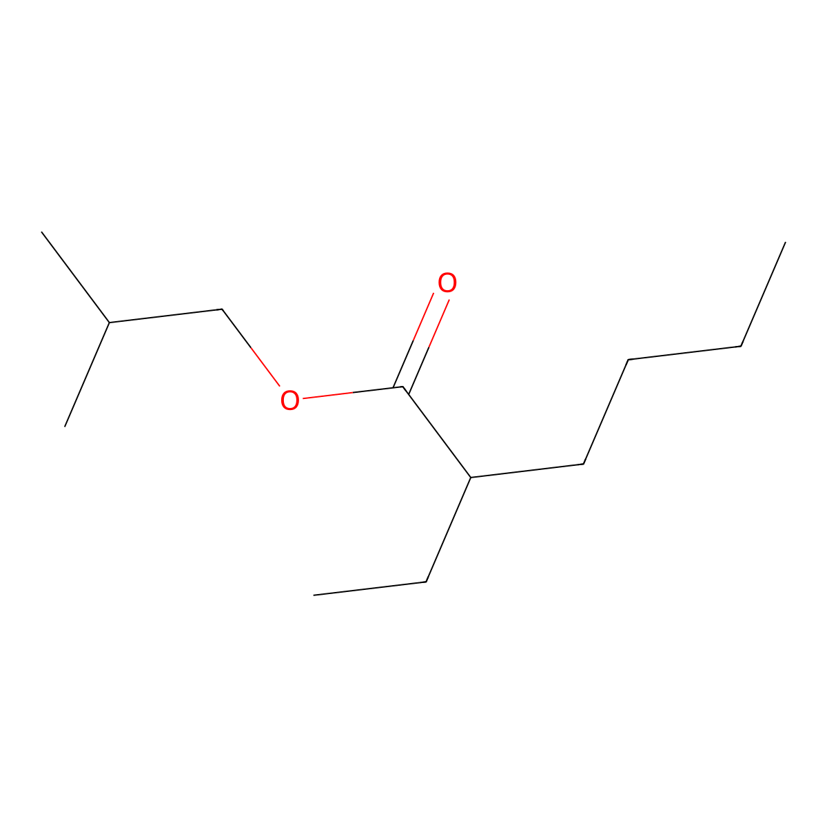 Hexanoic acid, 2-ethyl-, 2-methylpropyl ester molecular structure, CAS 7434-89-1