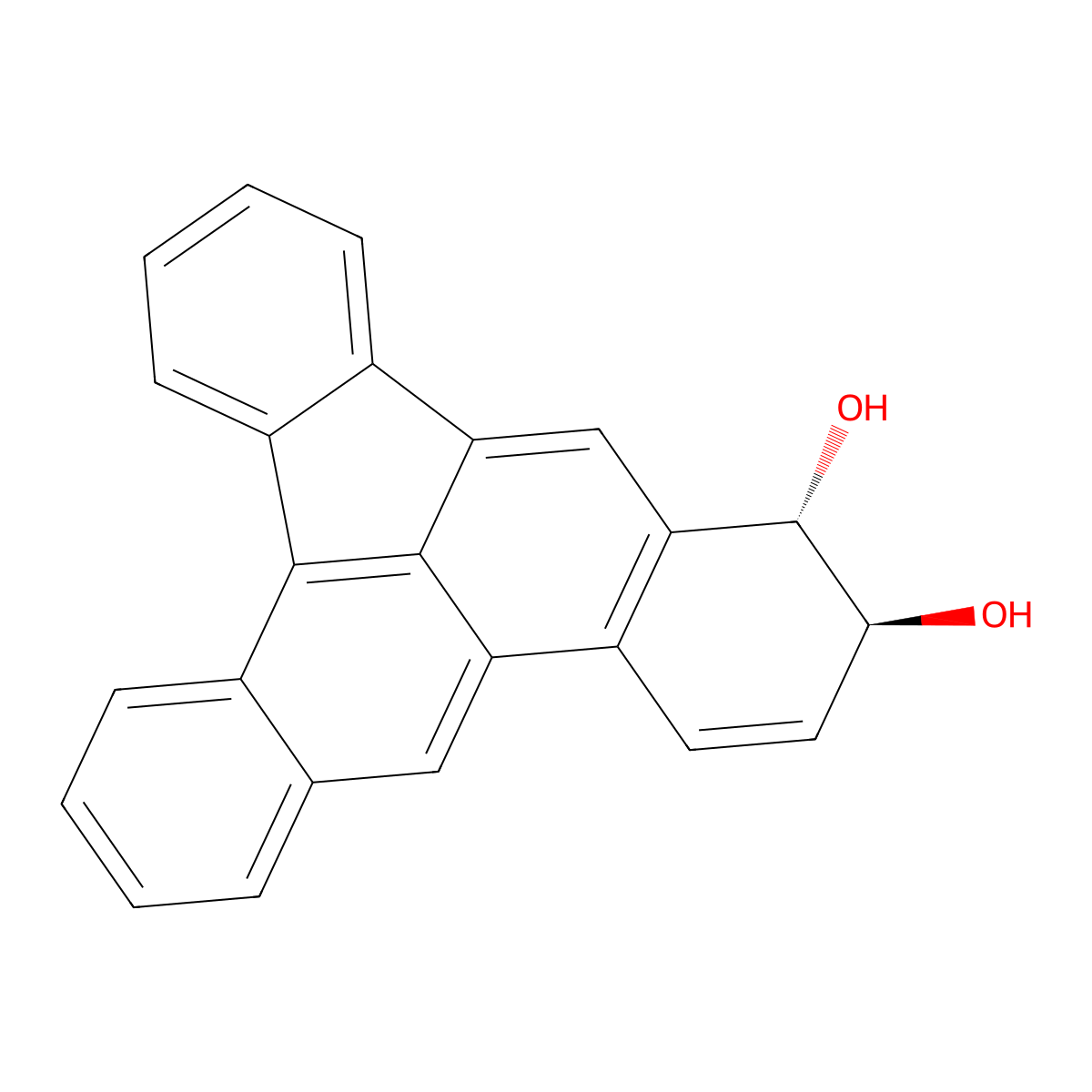 Dibenz(a,e)aceanthrylene-10,11-diol, 10,11-dihydro-, trans- molecular structure, CAS 74340-04-8