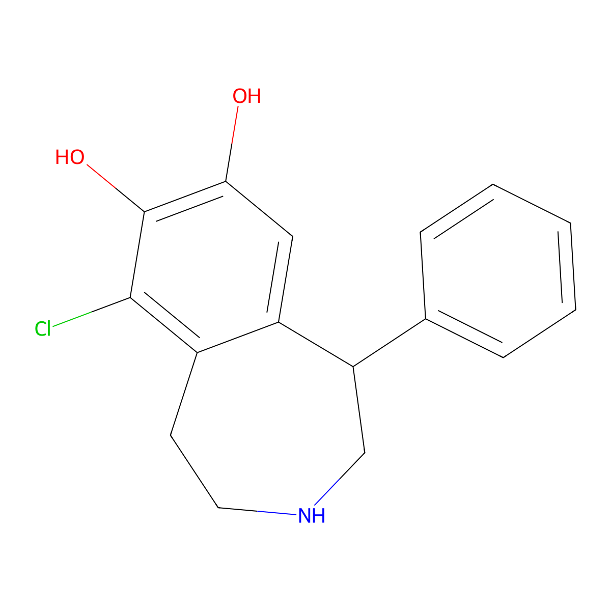(1R)-6-Chloro-1-phenyl-2,3,4,5-tetrahydro-1H-3-benzazepine-7,8-diol molecular structure, CAS 743408-71-1