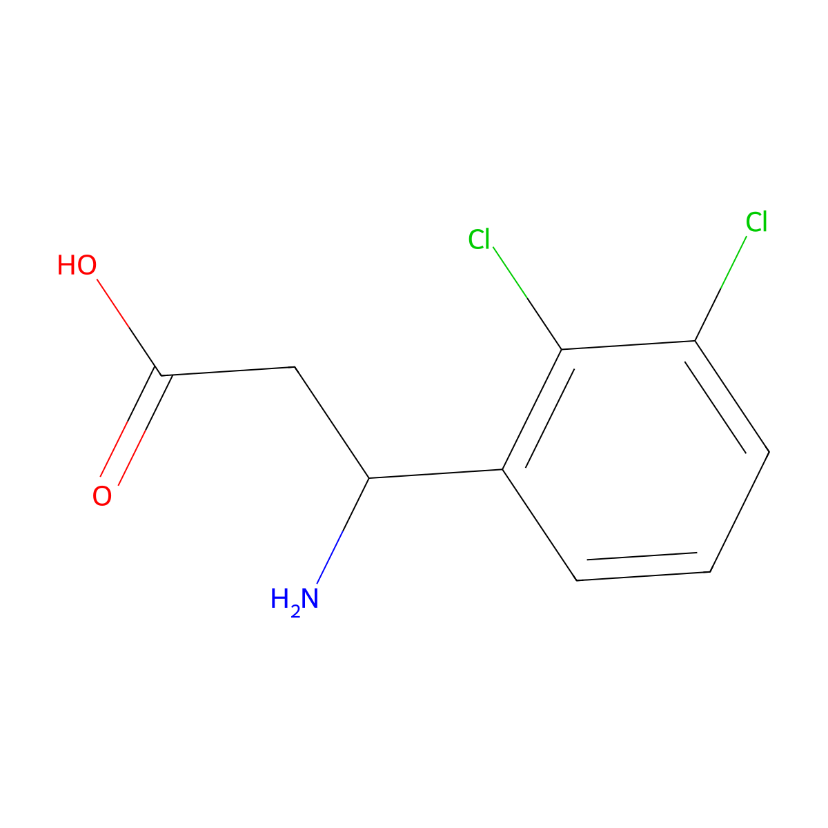 (R)-3-Amino-3-(2,3-dichlorophenyl)propanoic acid molecular structure, CAS 743416-09-3