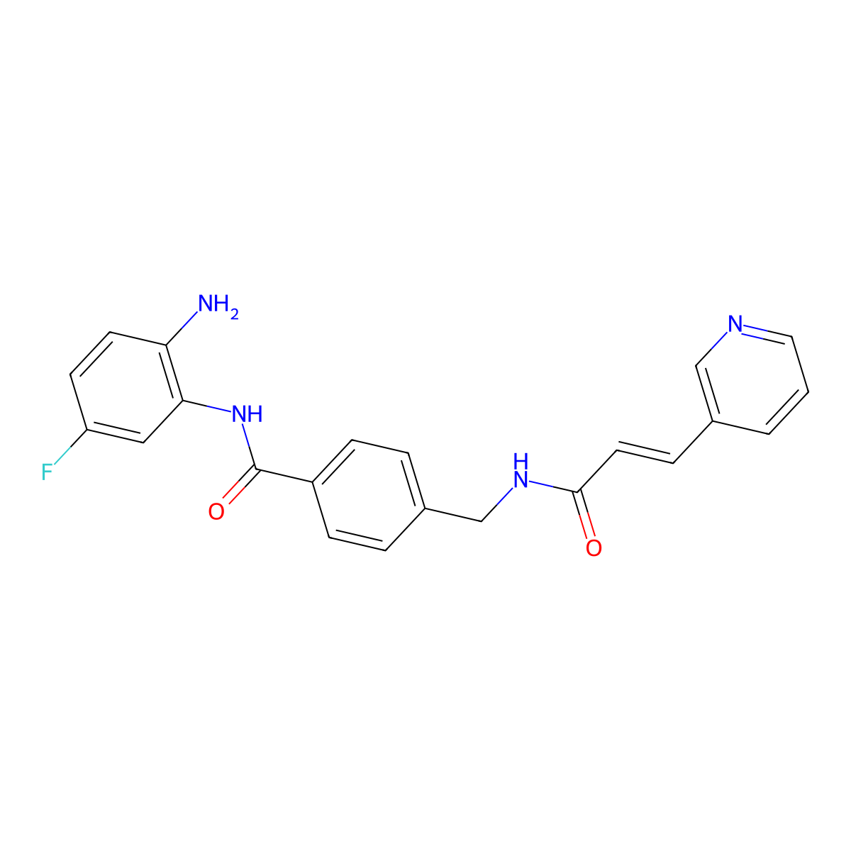N-(2-Amino-5-fluorophenyl)-4-[[[1-oxo-3-(3-pyridinyl)-2-propen-1-yl]amino]methyl]benzamide molecular structure, CAS 743420-02-2