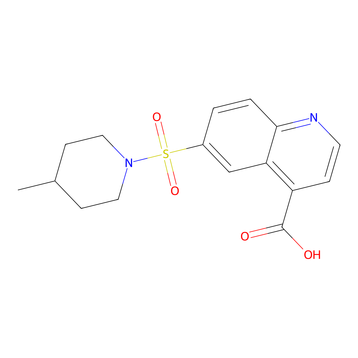 6-(4-Methylpiperidinosulfonyl)quinoline-4-carboxylic acid molecular structure, CAS 743435-39-4