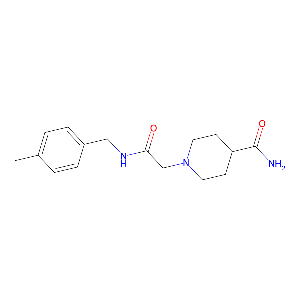 1-[2-[(4-Methylphenyl)methylamino]-2-oxoethyl]piperidine-4-carboxamide molecular structure, CAS 743439-58-9