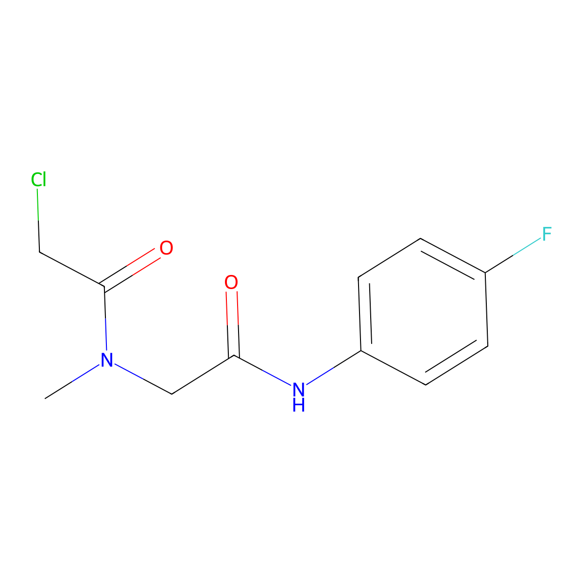 2-chloro-N-{[(4-fluorophenyl)carbamoyl]methyl}-N-methylacetamide molecular structure, CAS 743440-16-6