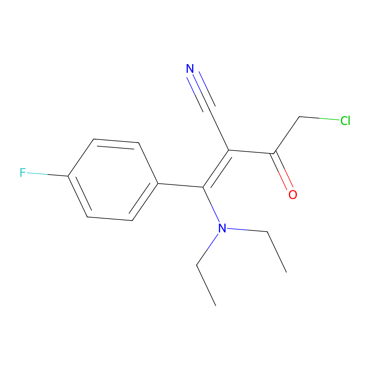 4-Chloro-2-[(diethylamino)(4-fluorophenyl)methylidene]-3-oxobutanenitrile molecular structure, CAS 743440-17-7