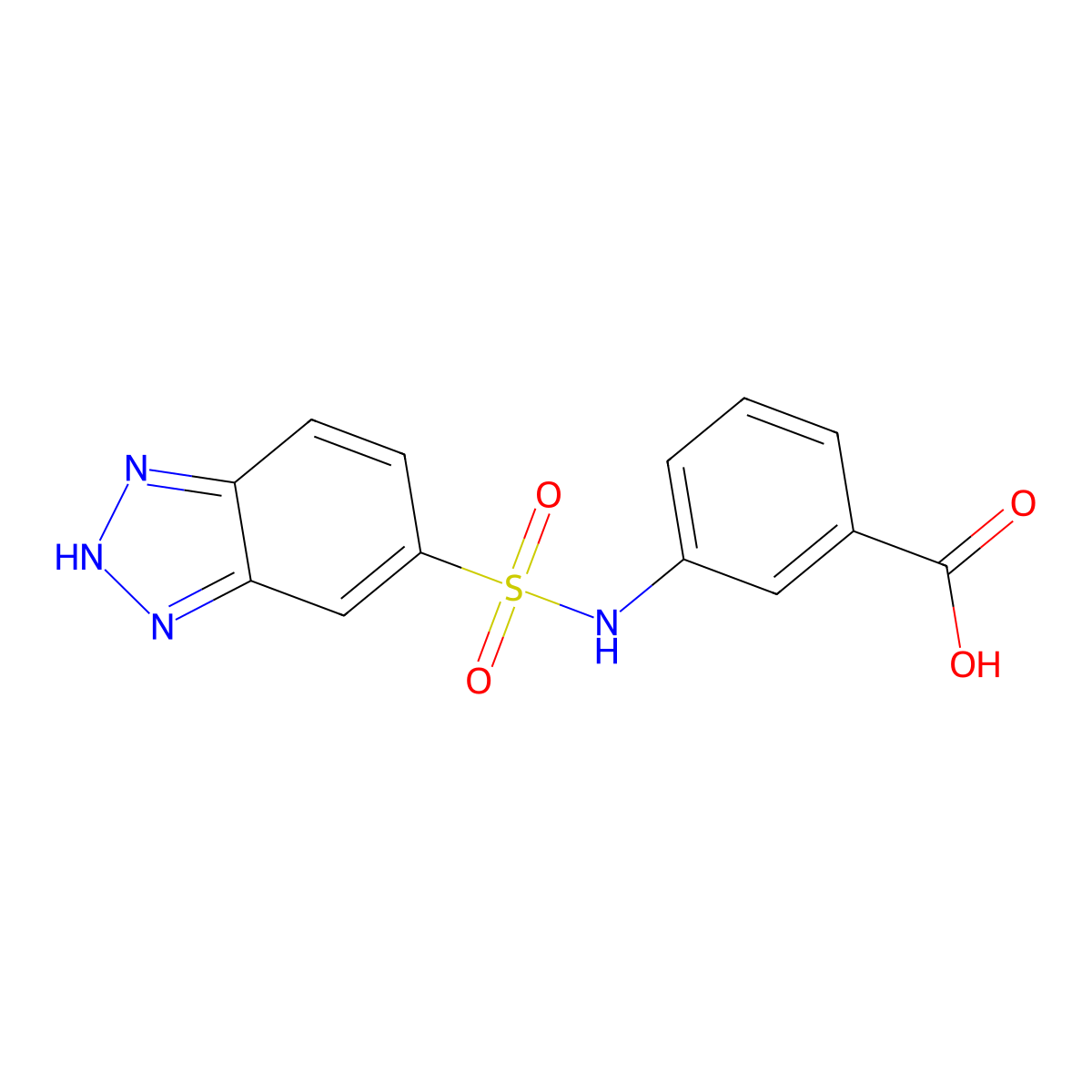 3-(1H-1,2,3-benzotriazole-5-sulfonamido)benzoic acid molecular structure, CAS 743440-18-8