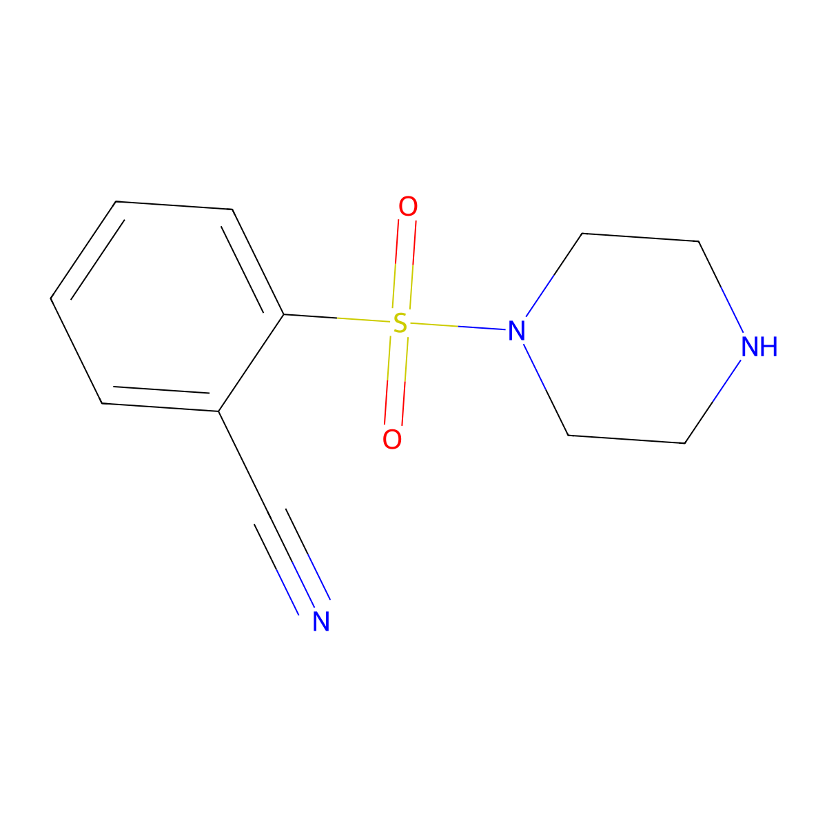 2-(Piperazin-1-ylsulfonyl)benzonitrile molecular structure, CAS 743440-24-6