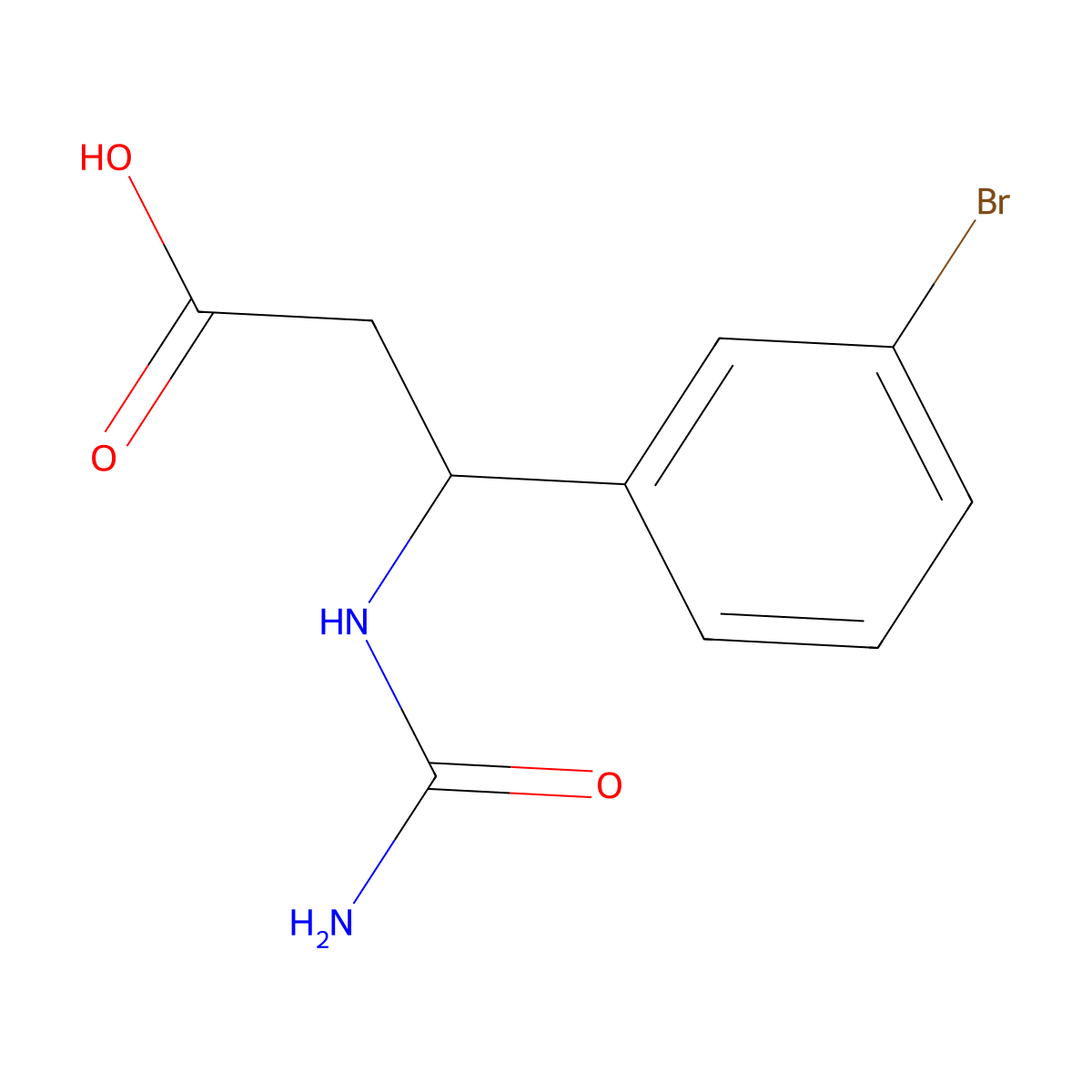 3-(3-bromophenyl)-3-(carbamoylamino)propanoic Acid molecular structure, CAS 743440-59-7