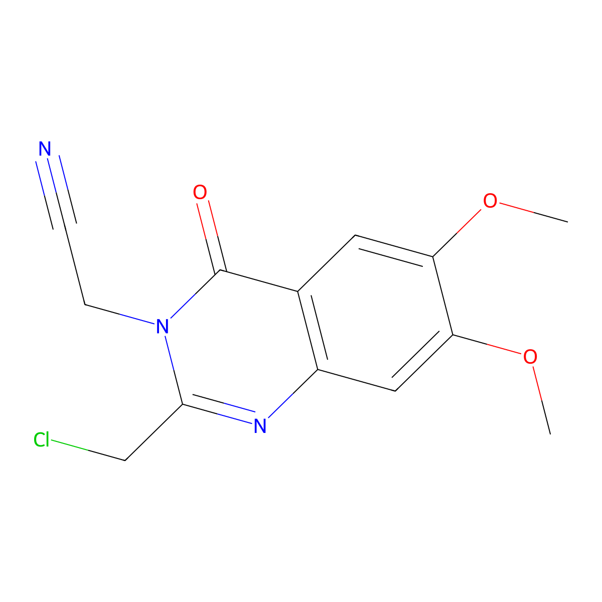 2-[2-(Chloromethyl)-6,7-dimethoxy-4-oxo-3,4-dihydroquinazolin-3-yl]acetonitrile molecular structure, CAS 743441-89-6
