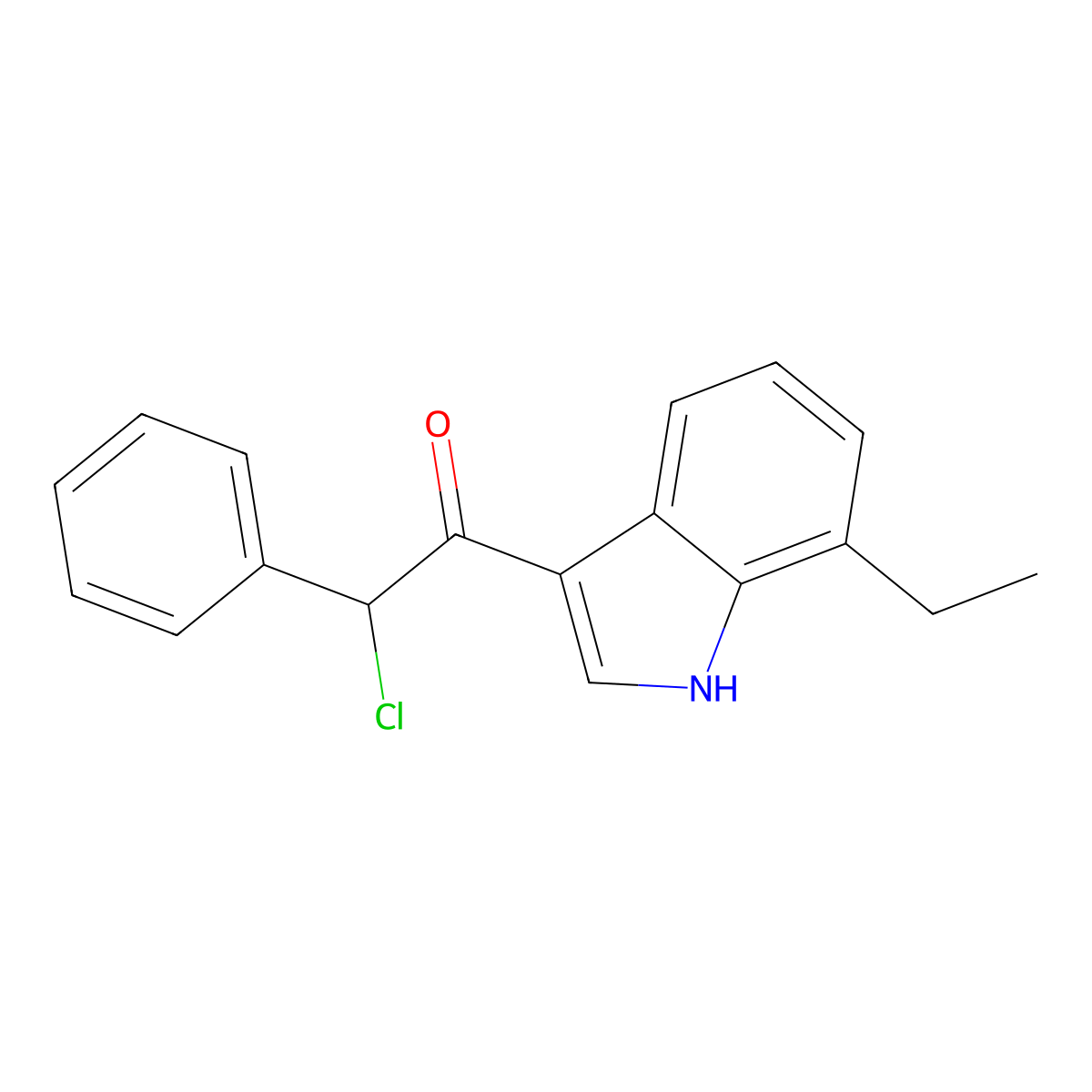 2-chloro-1-(7-ethyl-1H-indol-3-yl)-2-phenylethanone molecular structure, CAS 743441-97-6