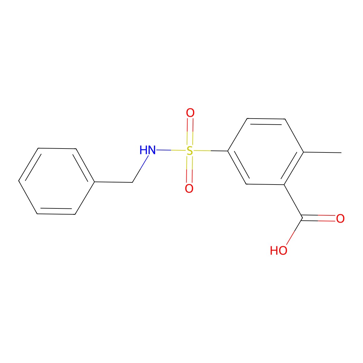 5-(Benzylsulfamoyl)-2-methylbenzoic acid molecular structure, CAS 743441-99-8