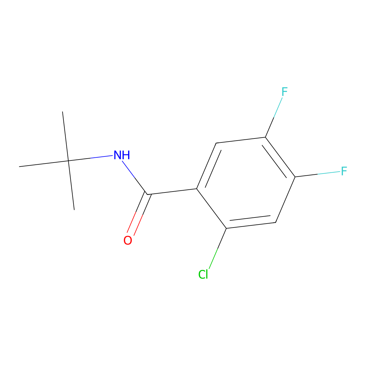 2-Chloro-N-(1,1-dimethylethyl)-4,5-difluorobenzamide molecular structure, CAS 743444-12-4