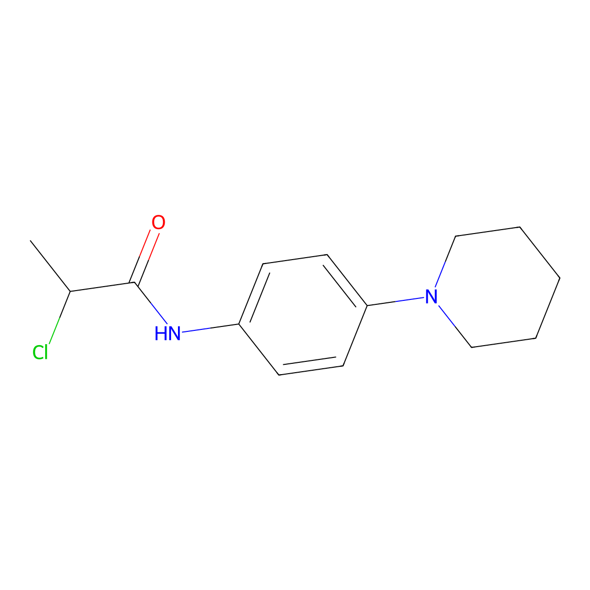 2-Chloro-N-[4-(piperidin-1-YL)phenyl]propanamide molecular structure, CAS 743444-20-4