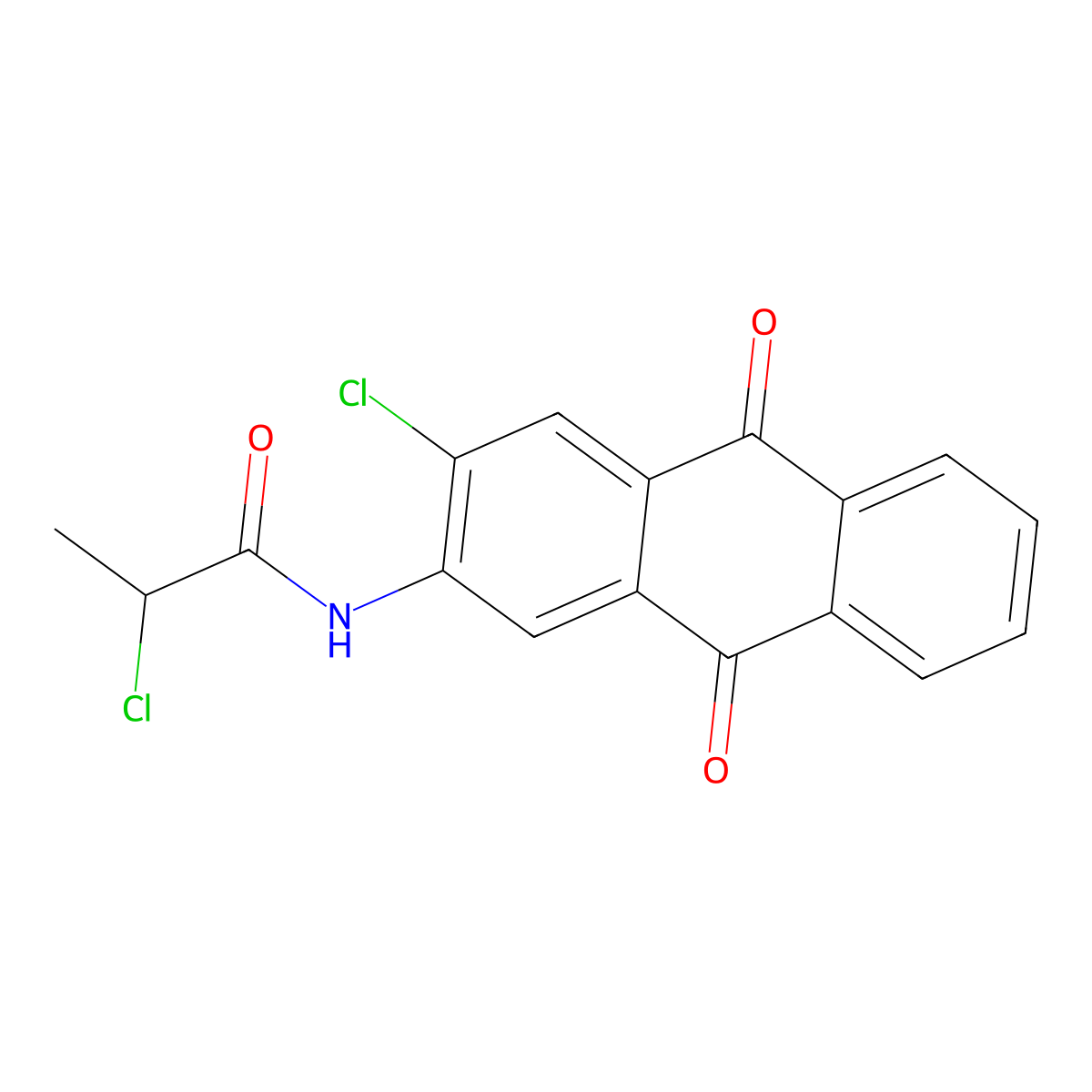 2-chloro-N-(3-chloro-9,10-dioxo-9,10-dihydroanthracen-2-yl)propanamide molecular structure, CAS 743444-22-6