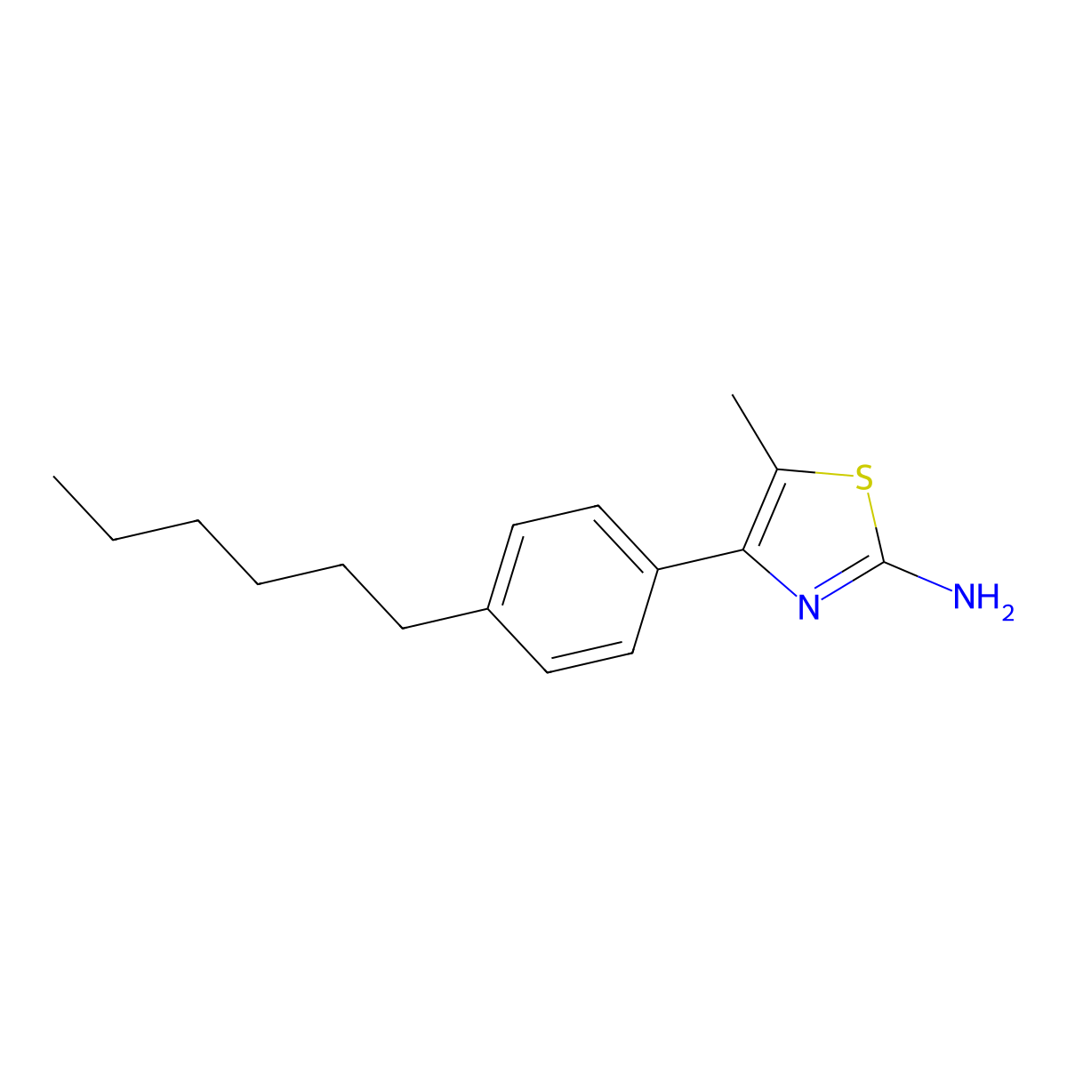 4-(4-Hexylphenyl)-5-methyl-1,3-thiazol-2-amine molecular structure, CAS 743444-25-9