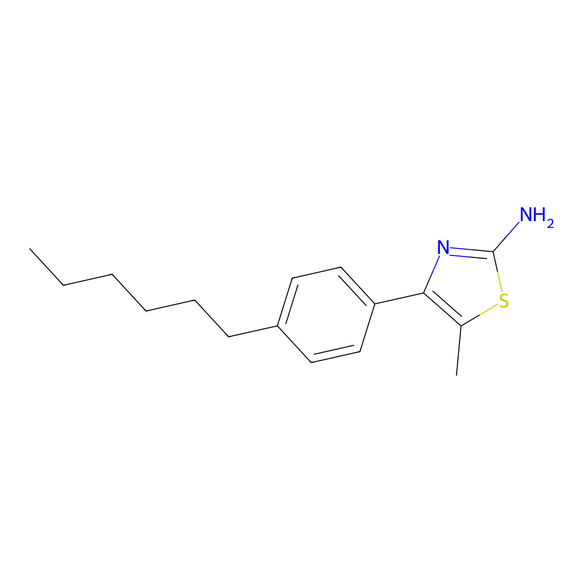 4-(4-Hexylphenyl)-5-methyl-1,3-thiazol-2-amine molecular structure, CAS 743444-25-9
