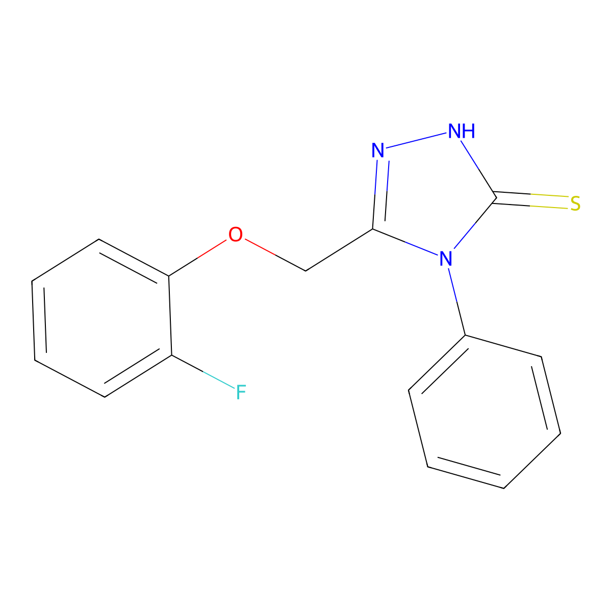 5-(2-fluorophenoxymethyl)-4-phenyl-4H-1,2,4-triazole-3-thiol molecular structure, CAS 743444-27-1