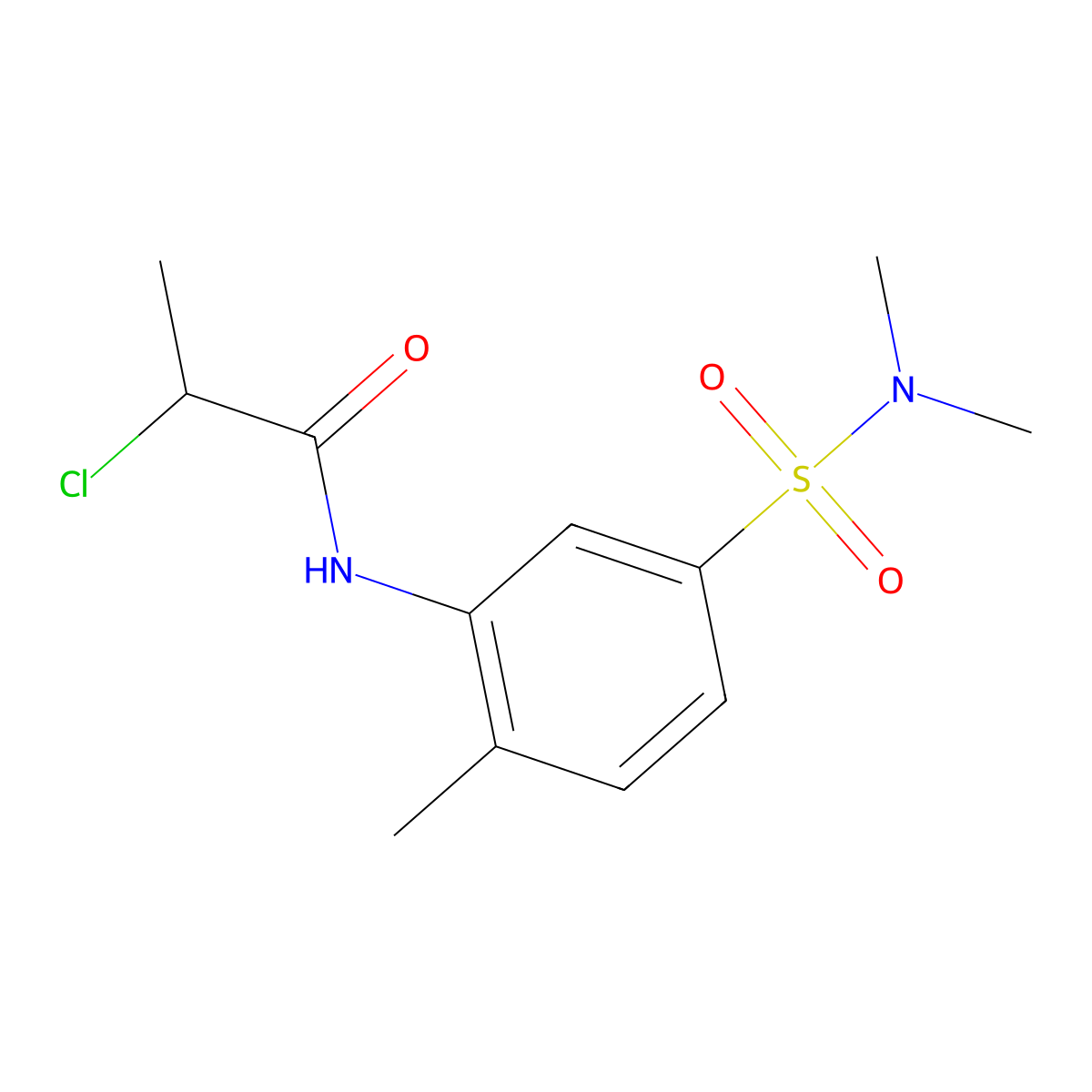 2-chloro-N-[5-(dimethylsulfamoyl)-2-methylphenyl]propanamide molecular structure, CAS 743444-34-0