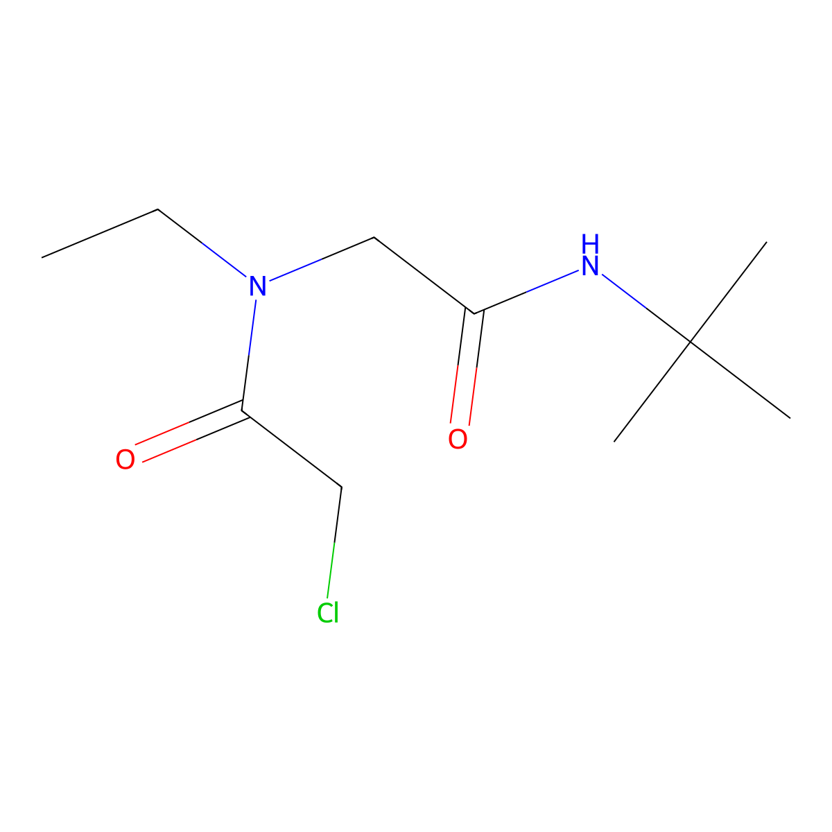 N-tert-butyl-2-(2-chloro-N-ethylacetamido)acetamide molecular structure, CAS 743444-35-1
