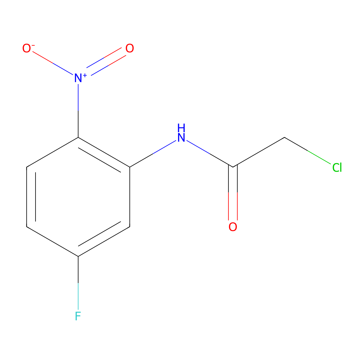 2-chloro-N-(5-fluoro-2-nitrophenyl)acetamide molecular structure, CAS 743444-40-8