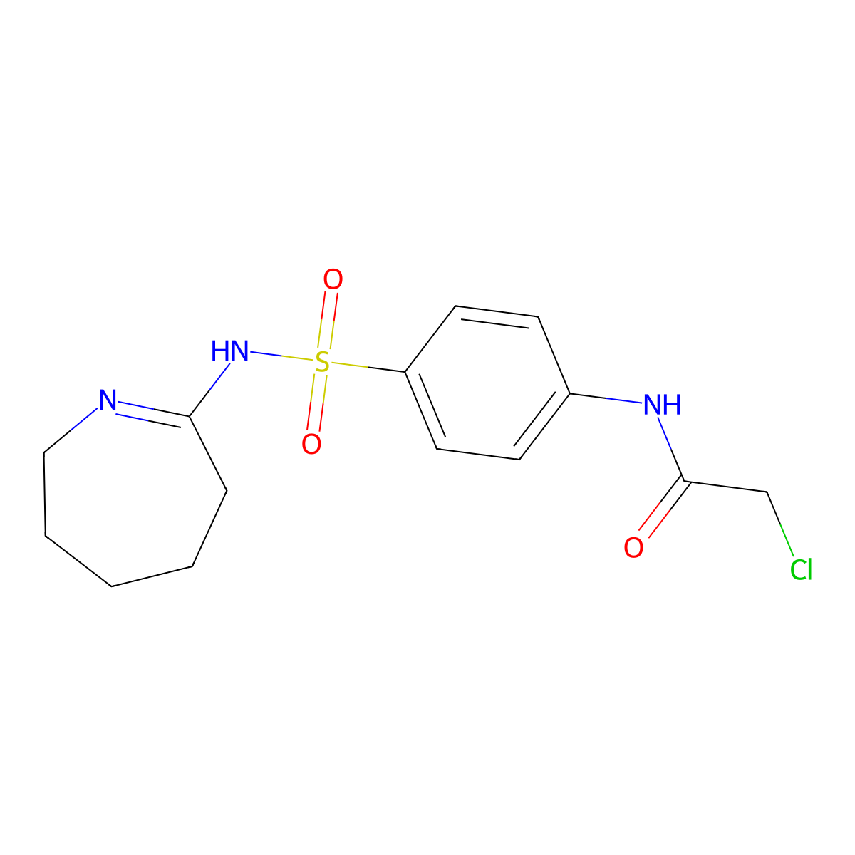 N-{4-[(azepan-2-ylidene)sulfamoyl]phenyl}-2-chloroacetamide molecular structure, CAS 743444-41-9