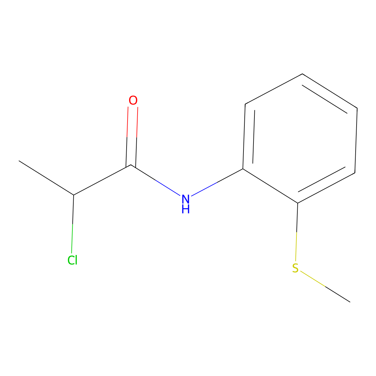 2-chloro-N-[2-(methylsulfanyl)phenyl]propanamide molecular structure, CAS 743444-42-0