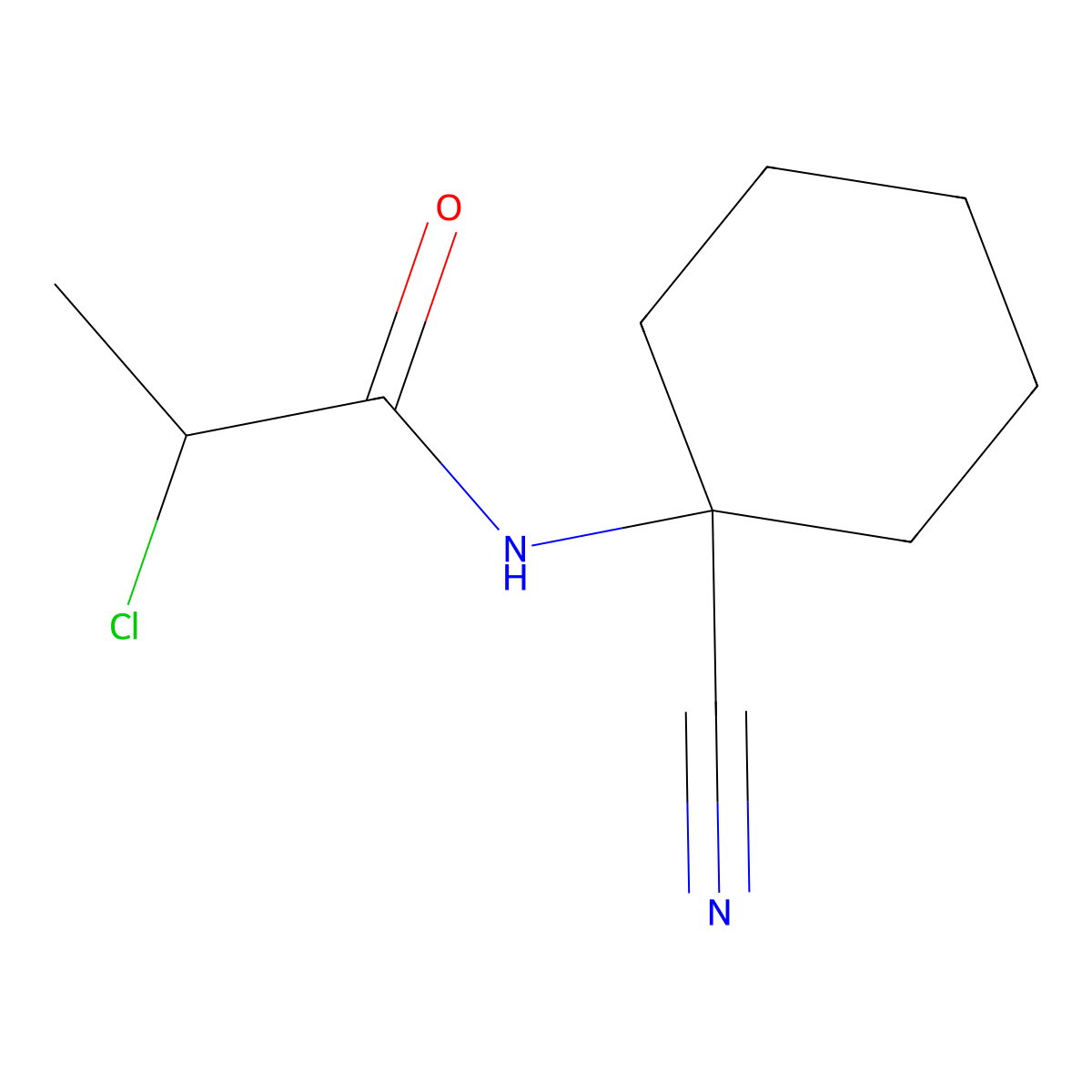 2-chloro-N-(1-cyanocyclohexyl)propanamide molecular structure, CAS 743444-44-2