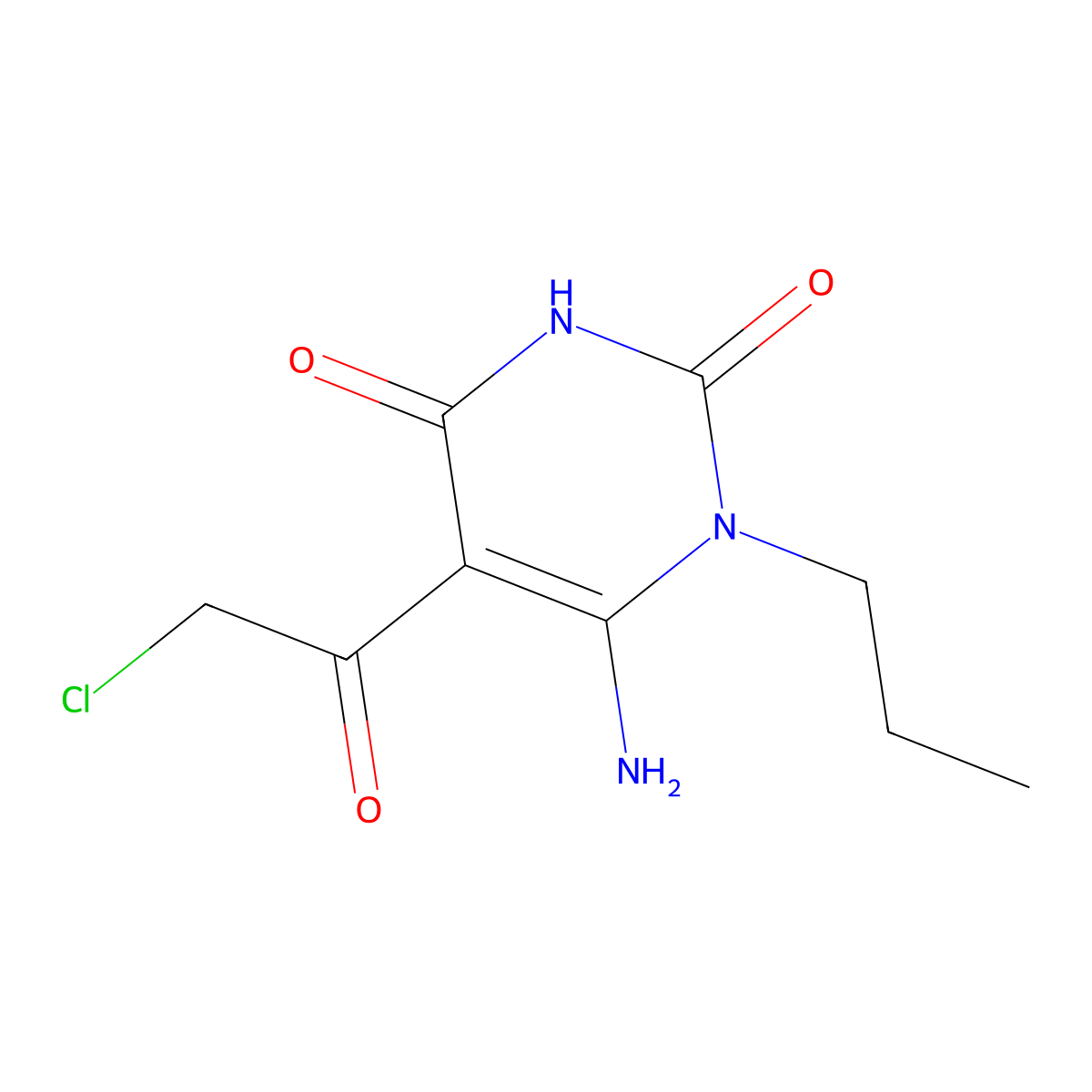 6-Amino-5-(2-chloroacetyl)-1-propyl-1,2,3,4-tetrahydropyrimidine-2,4-dione molecular structure, CAS 743444-45-3