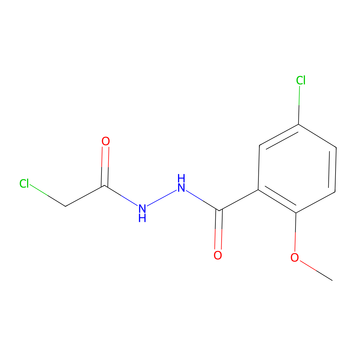 5-chloro-N'-(2-chloroacetyl)-2-methoxybenzohydrazide molecular structure, CAS 743444-48-6