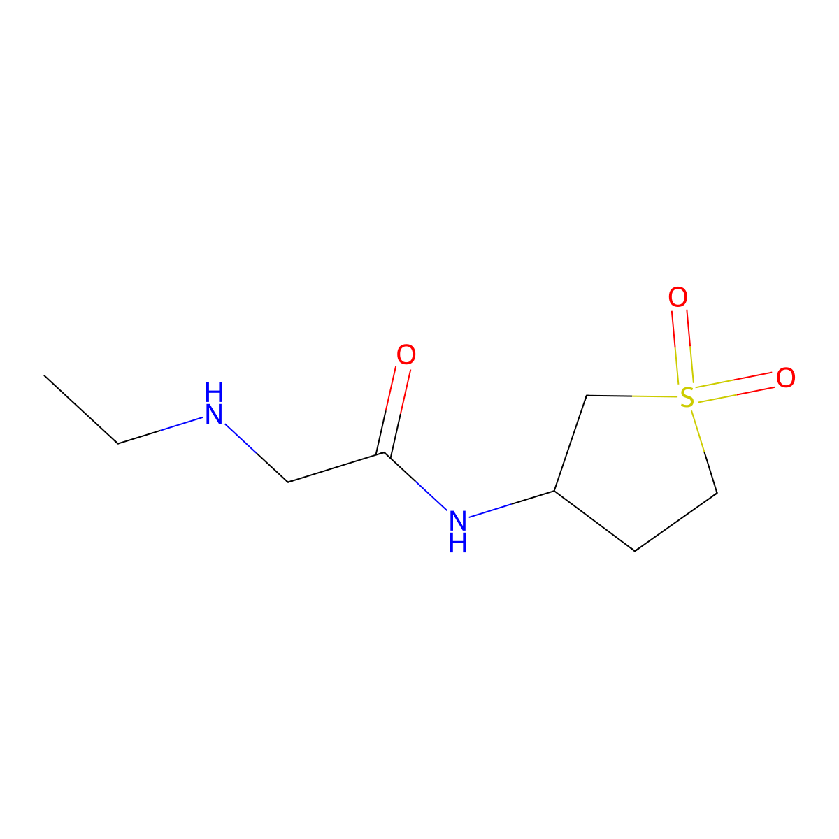 N-(1,1-dioxo-1lambda6-thiolan-3-yl)-2-(ethylamino)acetamide molecular structure, CAS 743444-54-4