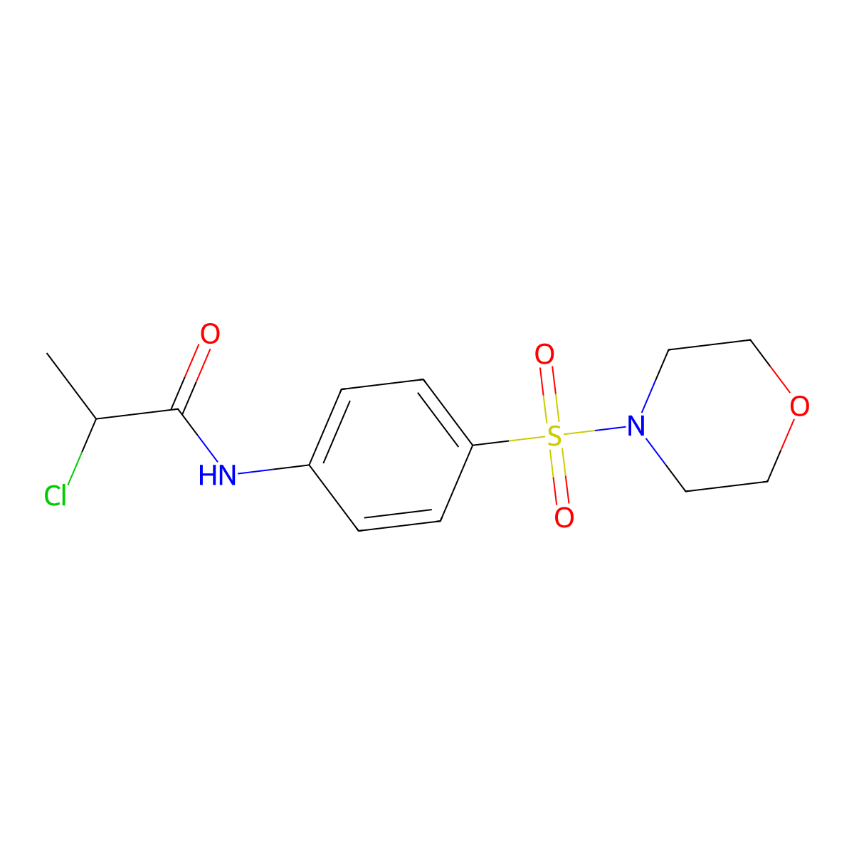 2-chloro-N-(4-(morpholine-4-sulfonyl)phenyl)propanamide molecular structure, CAS 743444-65-7