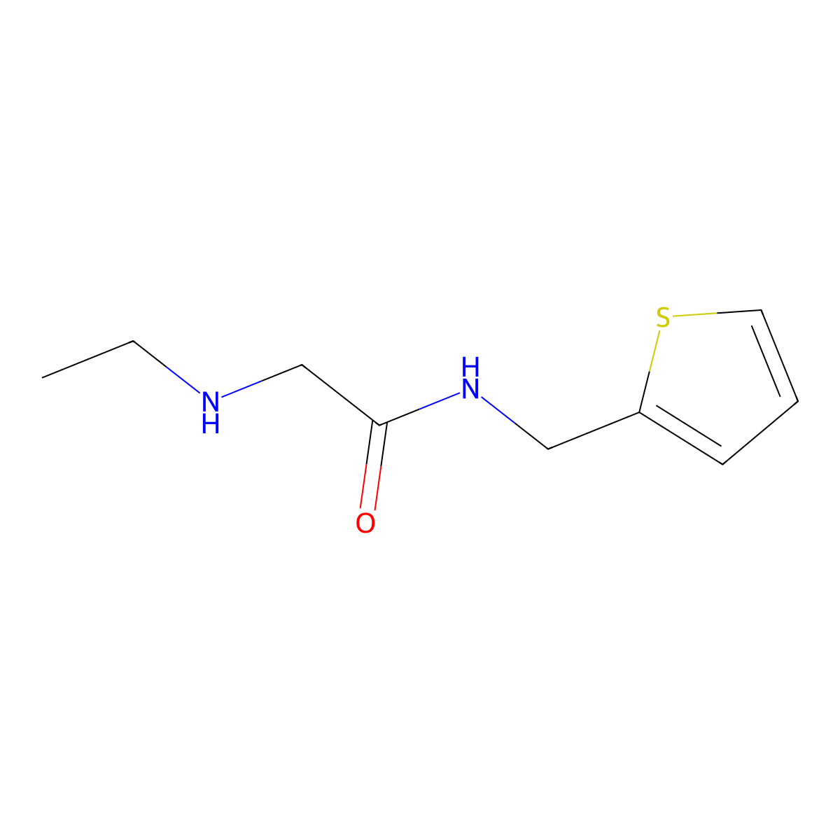 2-(ethylamino)-N-(thiophen-2-ylmethyl)acetamide molecular structure, CAS 743444-67-9