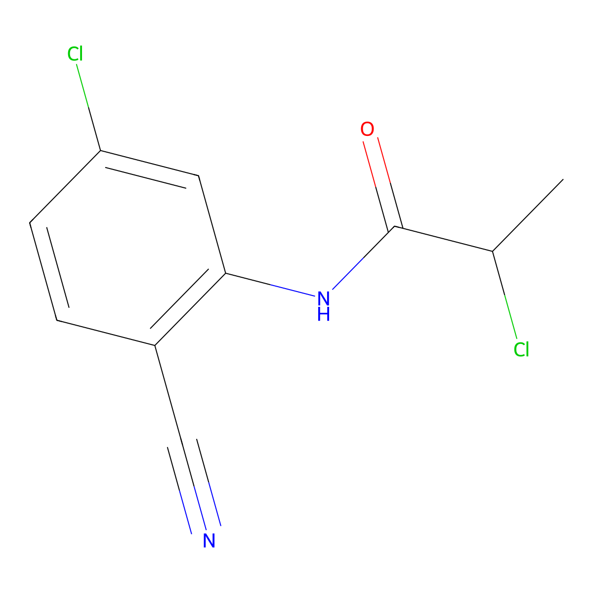 2-chloro-N-(5-chloro-2-cyanophenyl)propanamide molecular structure, CAS 743444-71-5