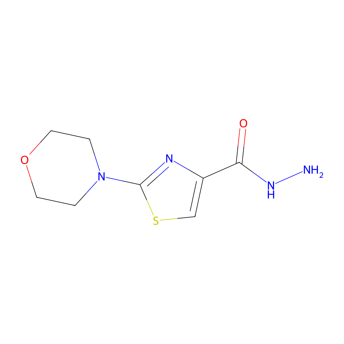 2-(Morpholin-4-yl)-1,3-thiazole-4-carbohydrazide molecular structure, CAS 743444-82-8