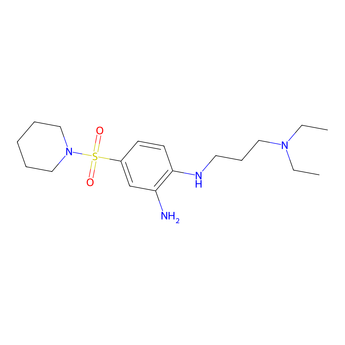 N1-[3-(diethylamino)propyl]-4-(piperidine-1-sulfonyl)benzene-1,2-diamine molecular structure, CAS 743444-83-9
