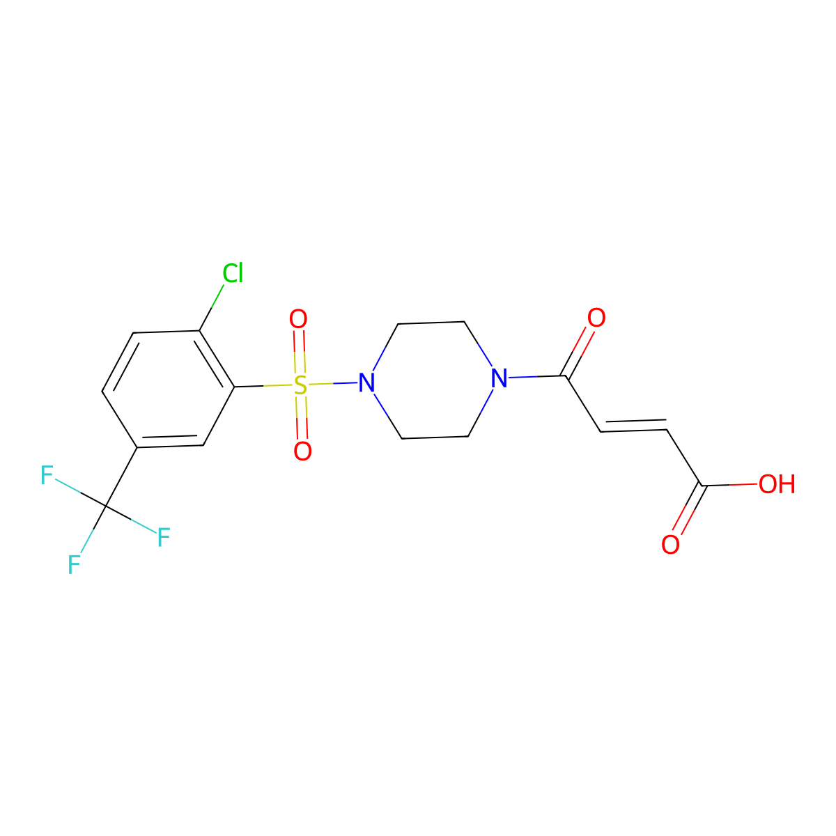 4-{4-[2-Chloro-5-(trifluoromethyl)benzenesulfonyl]piperazin-1-yl}-4-oxobut-2-enoic acid molecular structure, CAS 743445-12-7