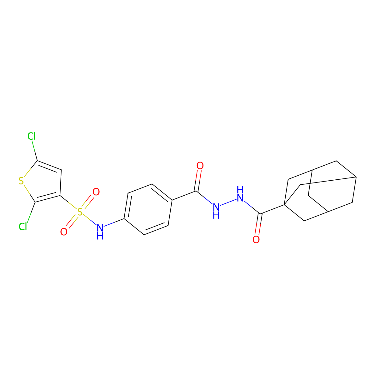 n-(4-{[(Adamantan-1-yl)formohydrazido]carbonyl}phenyl)-2,5-dichlorothiophene-3-sulfonamide molecular structure, CAS 743450-66-0