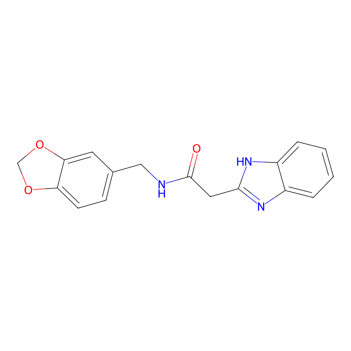 2-(1H-benzimidazol-2-yl)-N-(1,3-benzodioxol-5-ylmethyl)acetamide molecular structure, CAS 743451-13-0