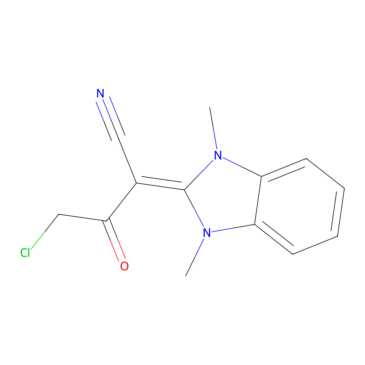 4-chloro-2-(1,3-dimethyl-2,3-dihydro-1H-1,3-benzodiazol-2-ylidene)-3-oxobutanenitrile molecular structure, CAS 743451-15-2