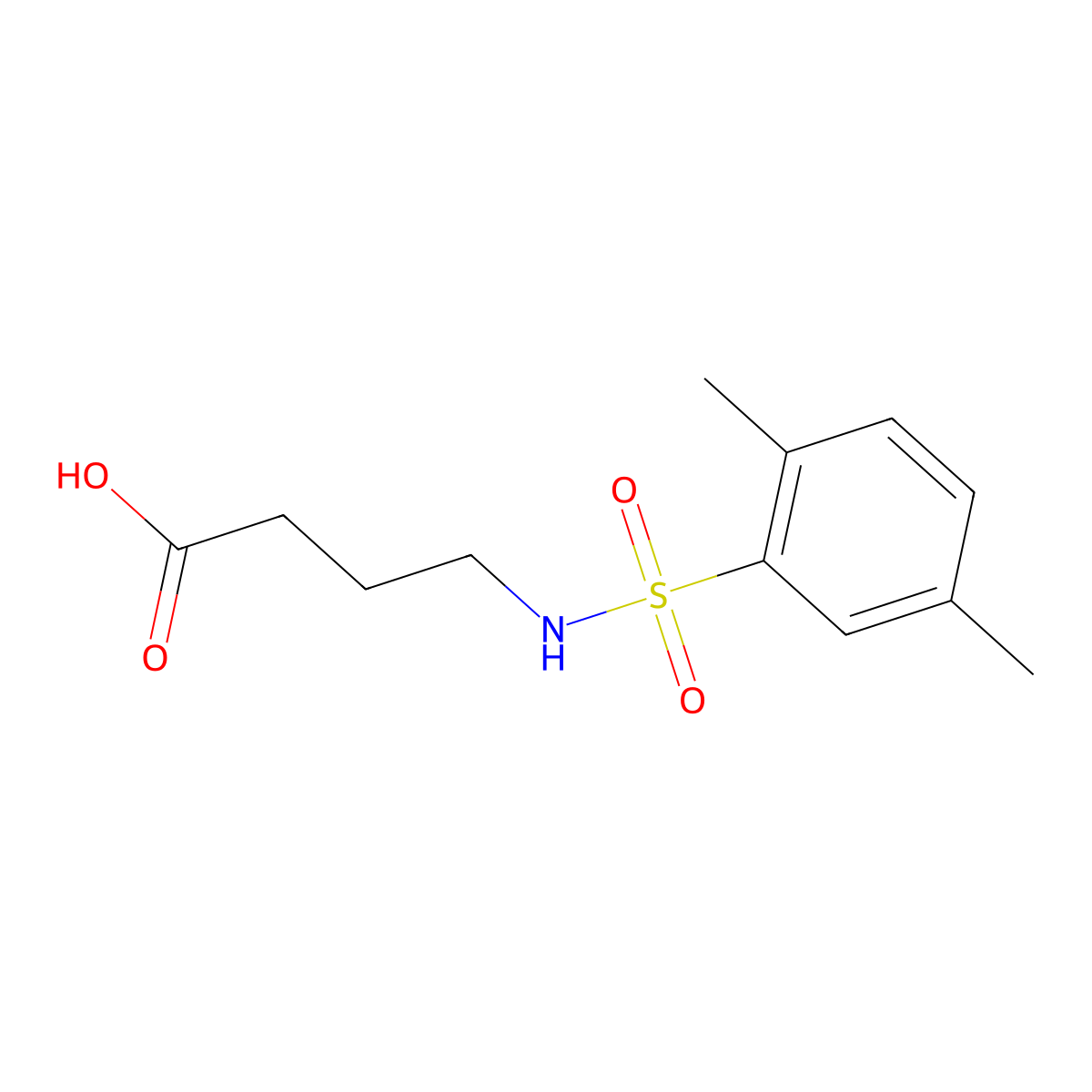 4-(2,5-Dimethylbenzenesulfonamido)butanoic acid molecular structure, CAS 743451-71-0