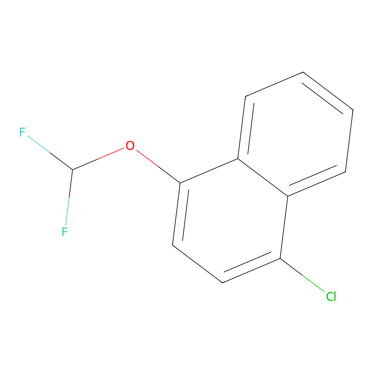 1-Chloro-4-(difluoromethoxy)naphthalene molecular structure, CAS 743451-75-4