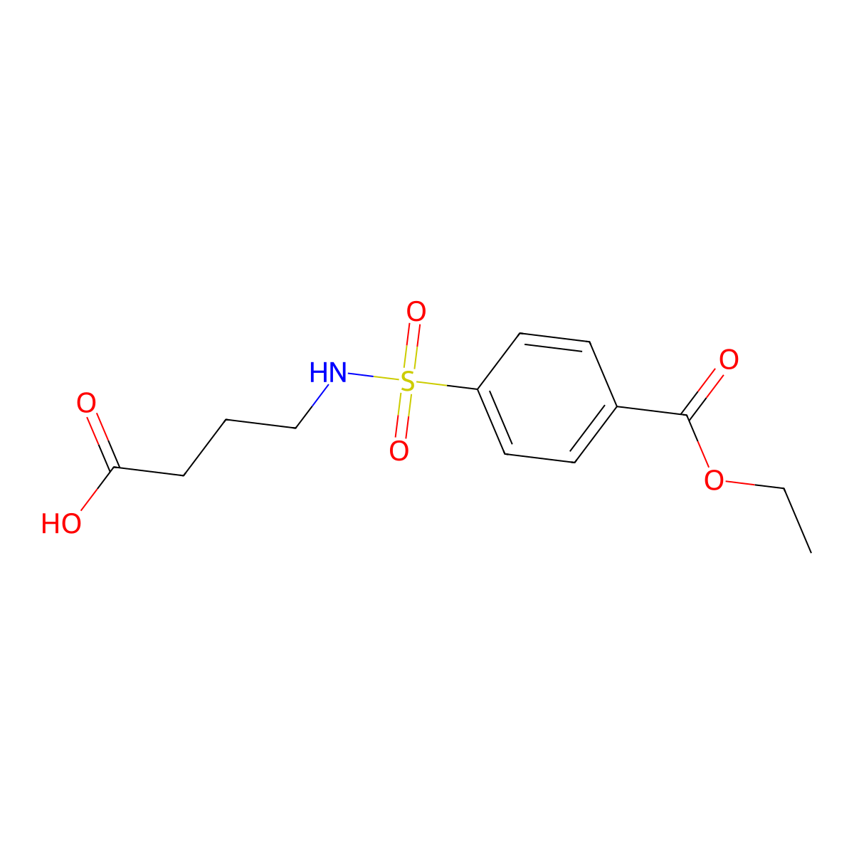 4-[4-(Ethoxycarbonyl)benzenesulfonamido]butanoic acid molecular structure, CAS 743451-77-6