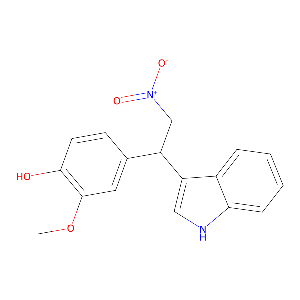 4-[1-(1H-indol-3-yl)-2-nitroethyl]-2-methoxyphenol molecular structure, CAS 743452-11-1