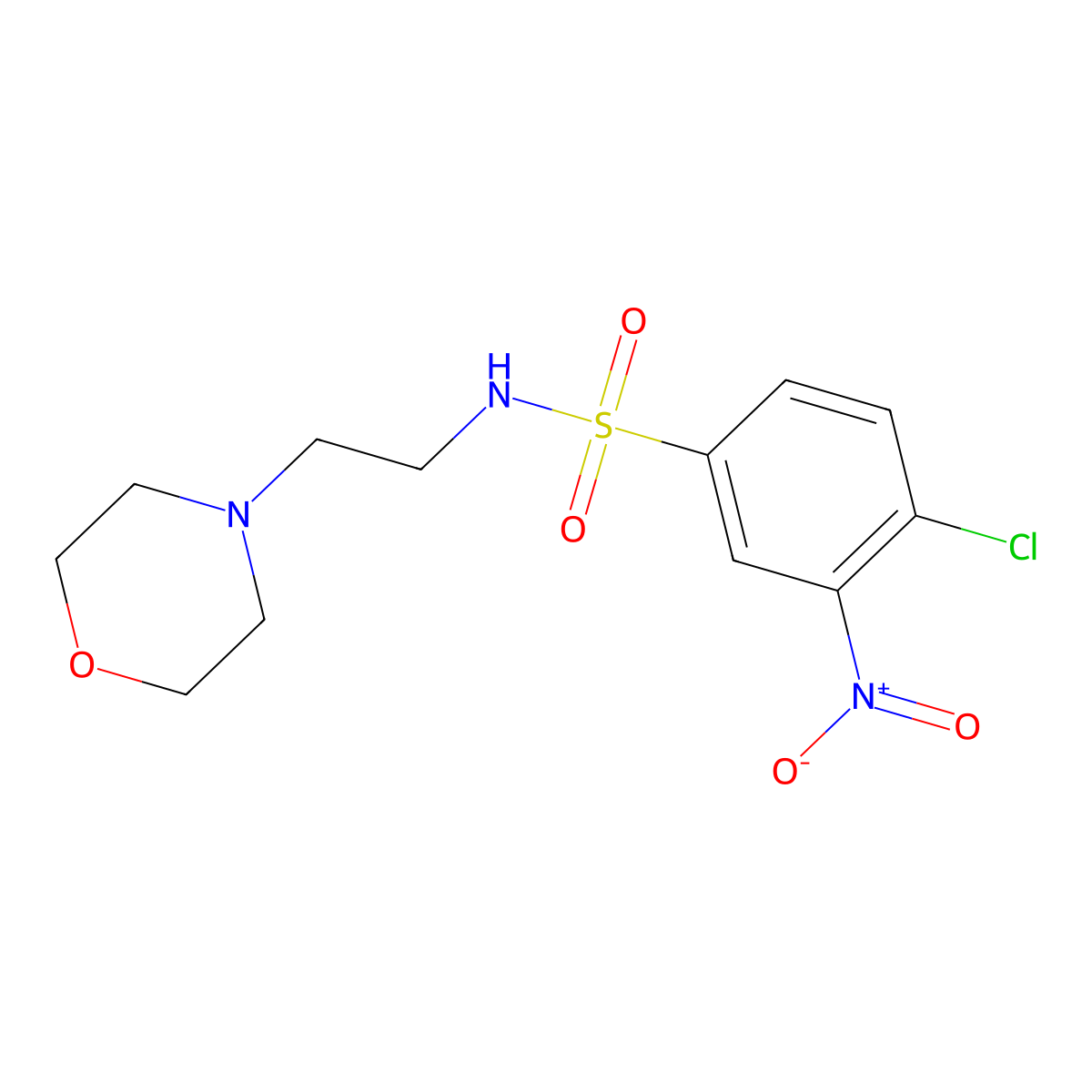 4-chloro-N-(2-morpholin-4-ylethyl)-3-nitrobenzenesulfonamide molecular structure, CAS 743452-14-4