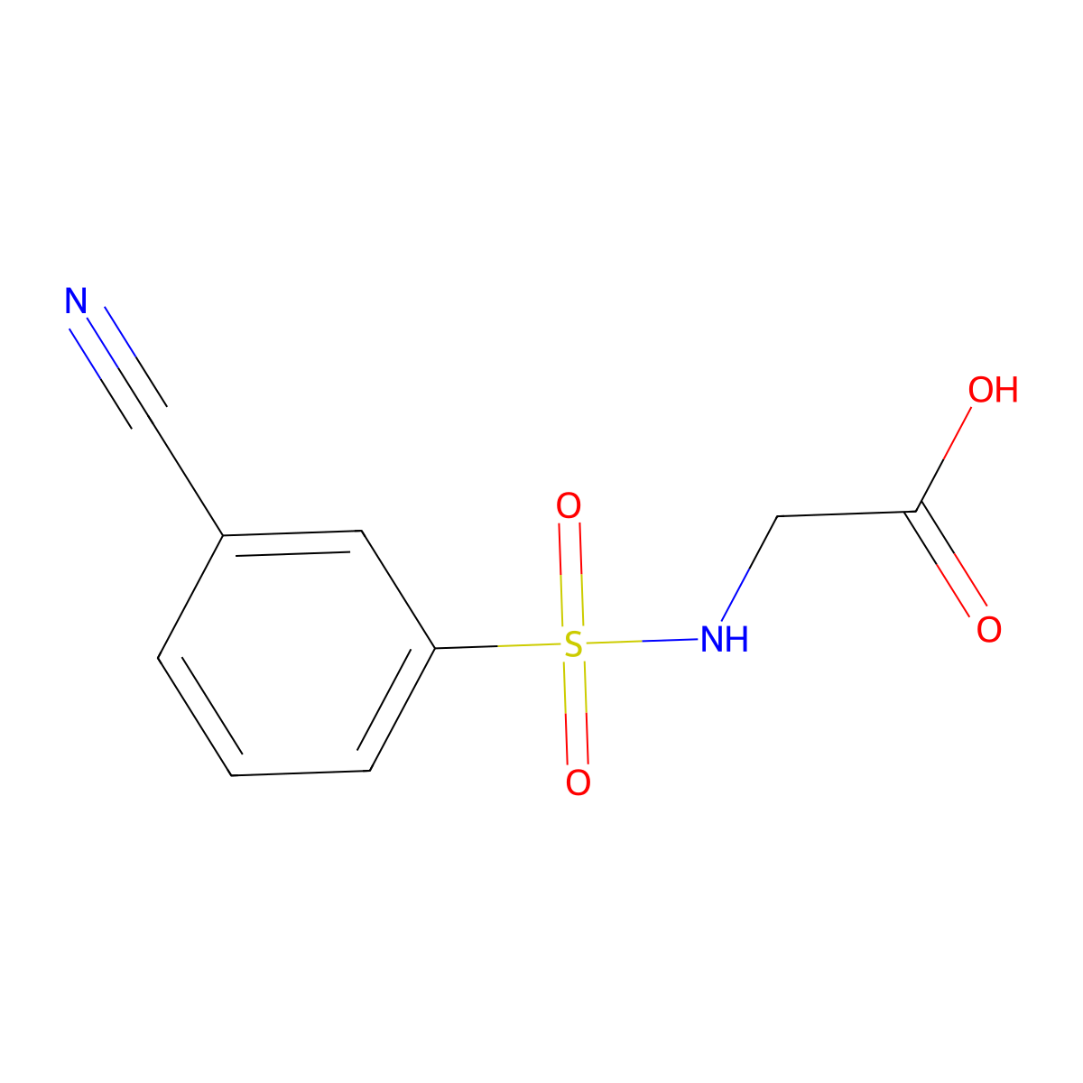 2-(3-Cyanobenzenesulfonamido)acetic acid molecular structure, CAS 743452-18-8